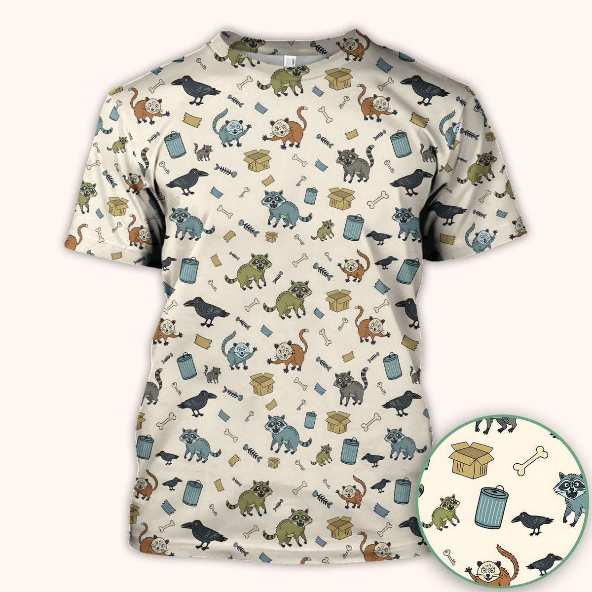 Trash Raccoon Nurse Scrub Top
