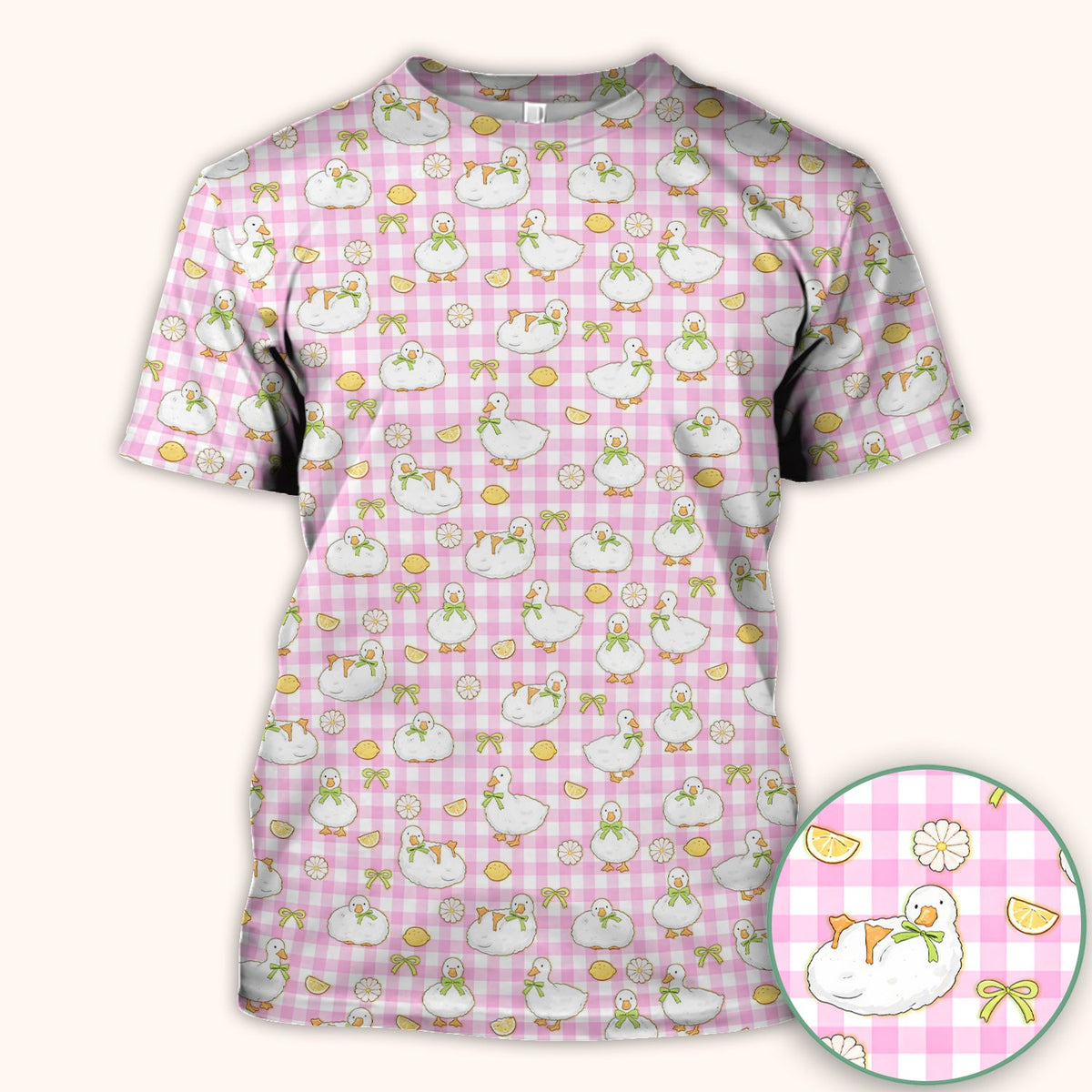 Adorable Ducks Lemon Daisy Nurse Scrub Top