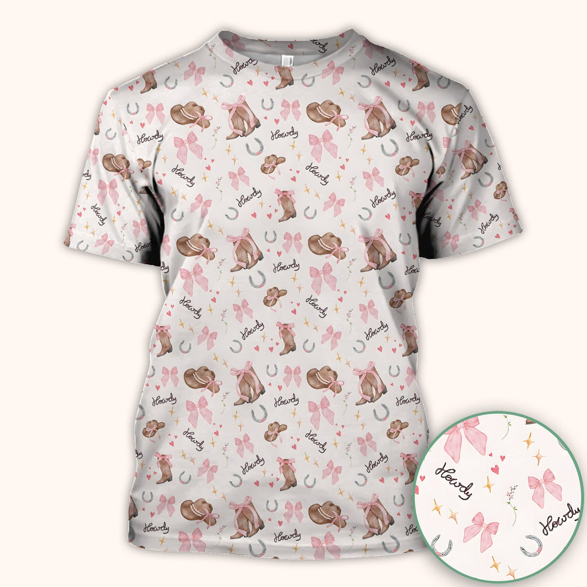 Pink Cowgirl Boots Nurse Scrub Top
