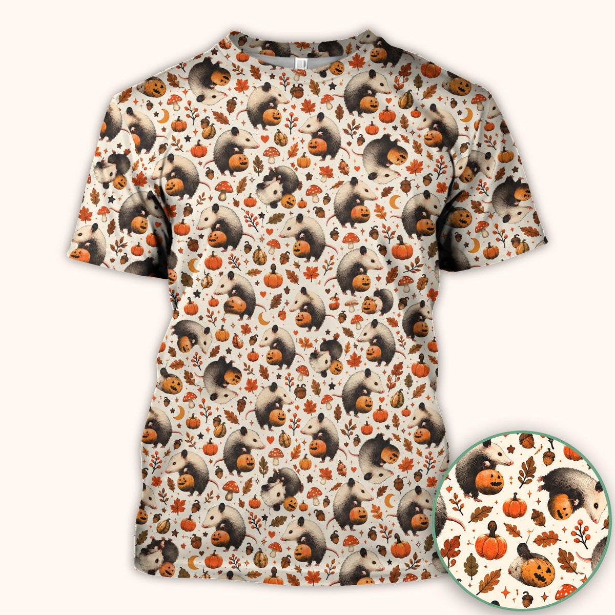 Opossum Pumpkin Patch Nurse Scrub Top - Halloween Gift