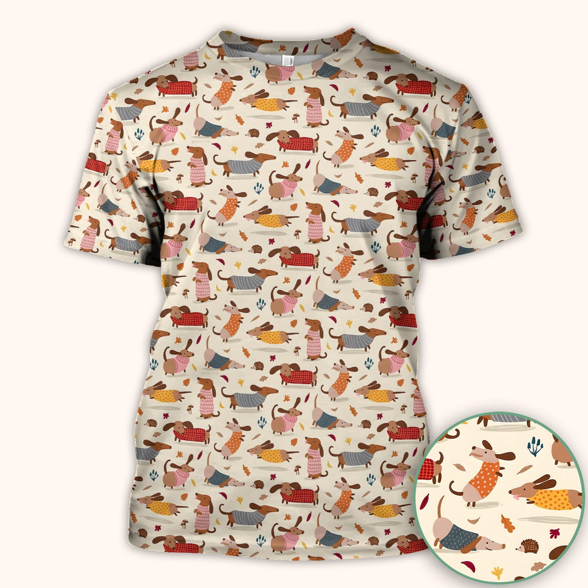 Cute Autumn Dachshund Nurse Scrub Top