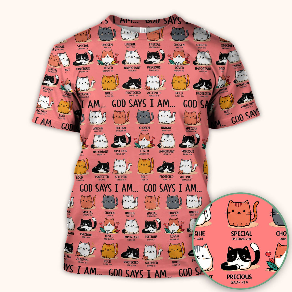 Cat God Says I Am Nurse Scrub Top