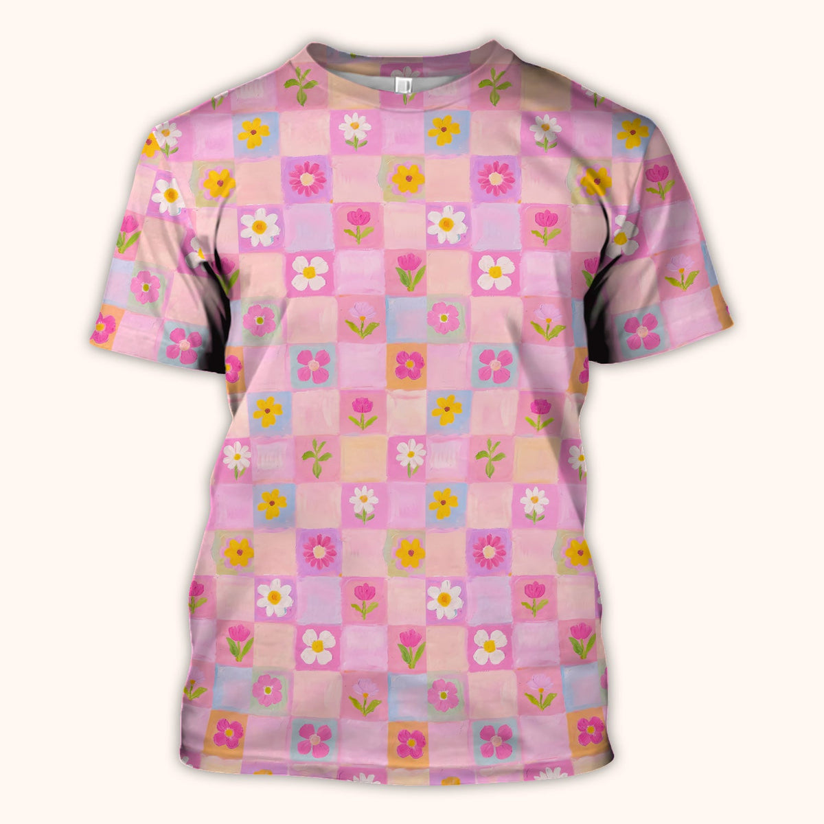 Colorful Mixed Flowers Nurse Scrub Top