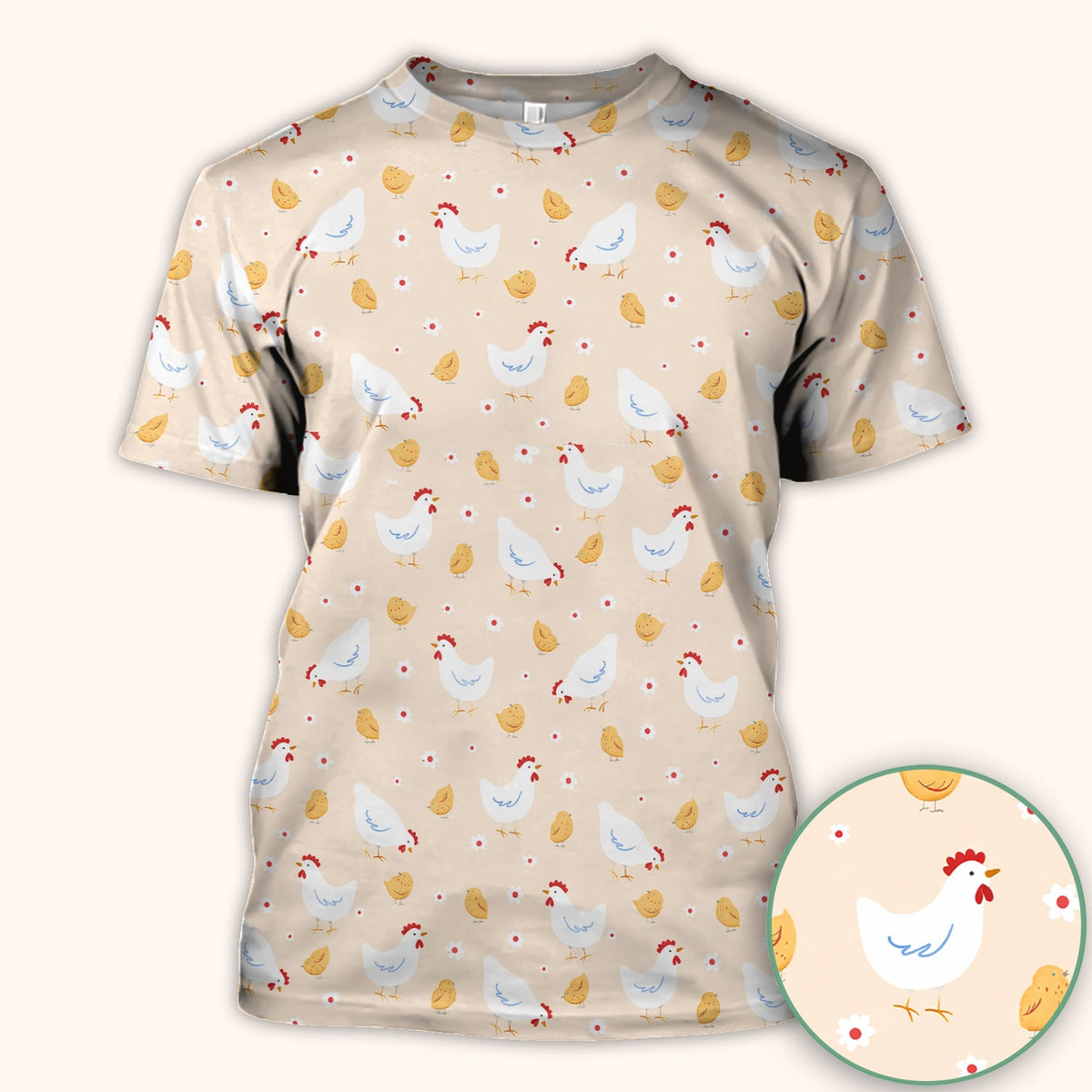 Chicken And Cute Chicks Nurse Scrub Top