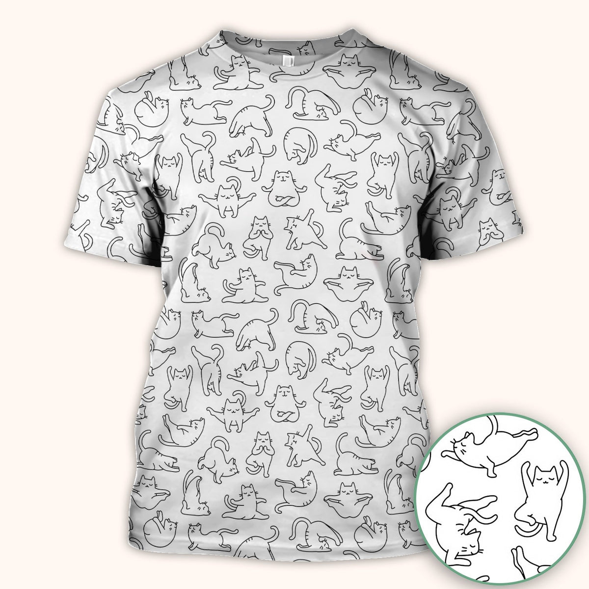 Cat Outline Playing Gothic Nurse Scrub Top
