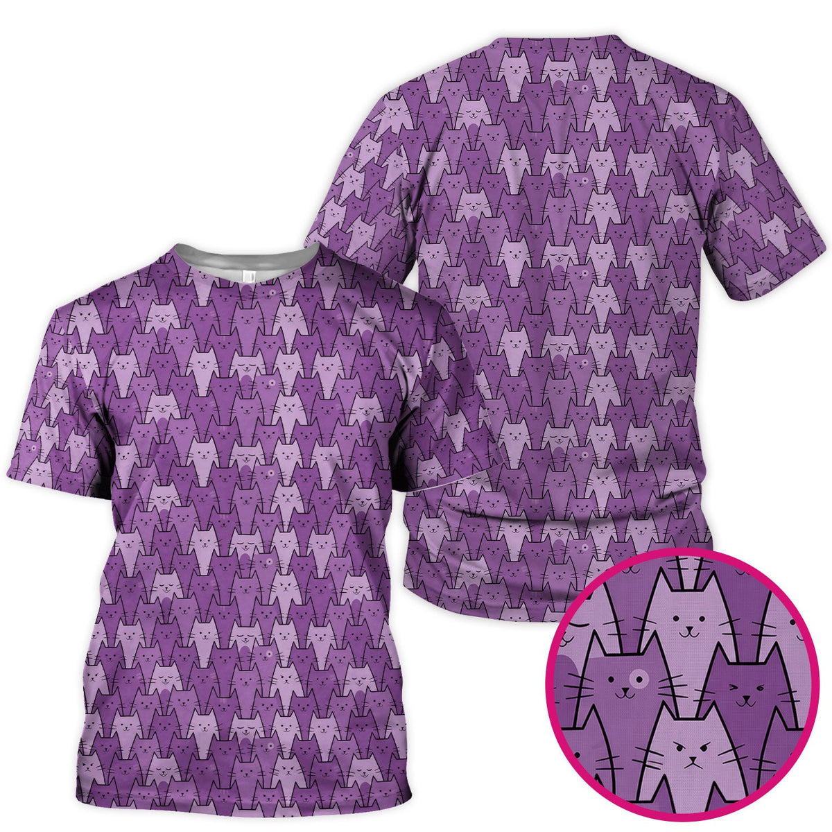 Purple Cats Nurse Scrub Top