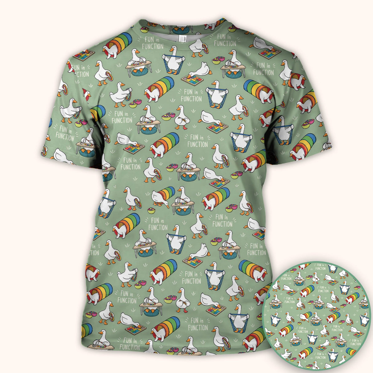 Fun In Function Occupational Therapy Duck Nurse Scrub Top