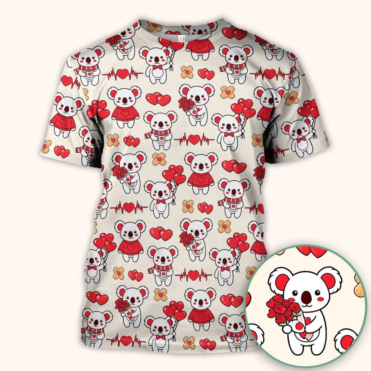 Sweet Koala Scrub Top - Valentines Day Gift For Nurse