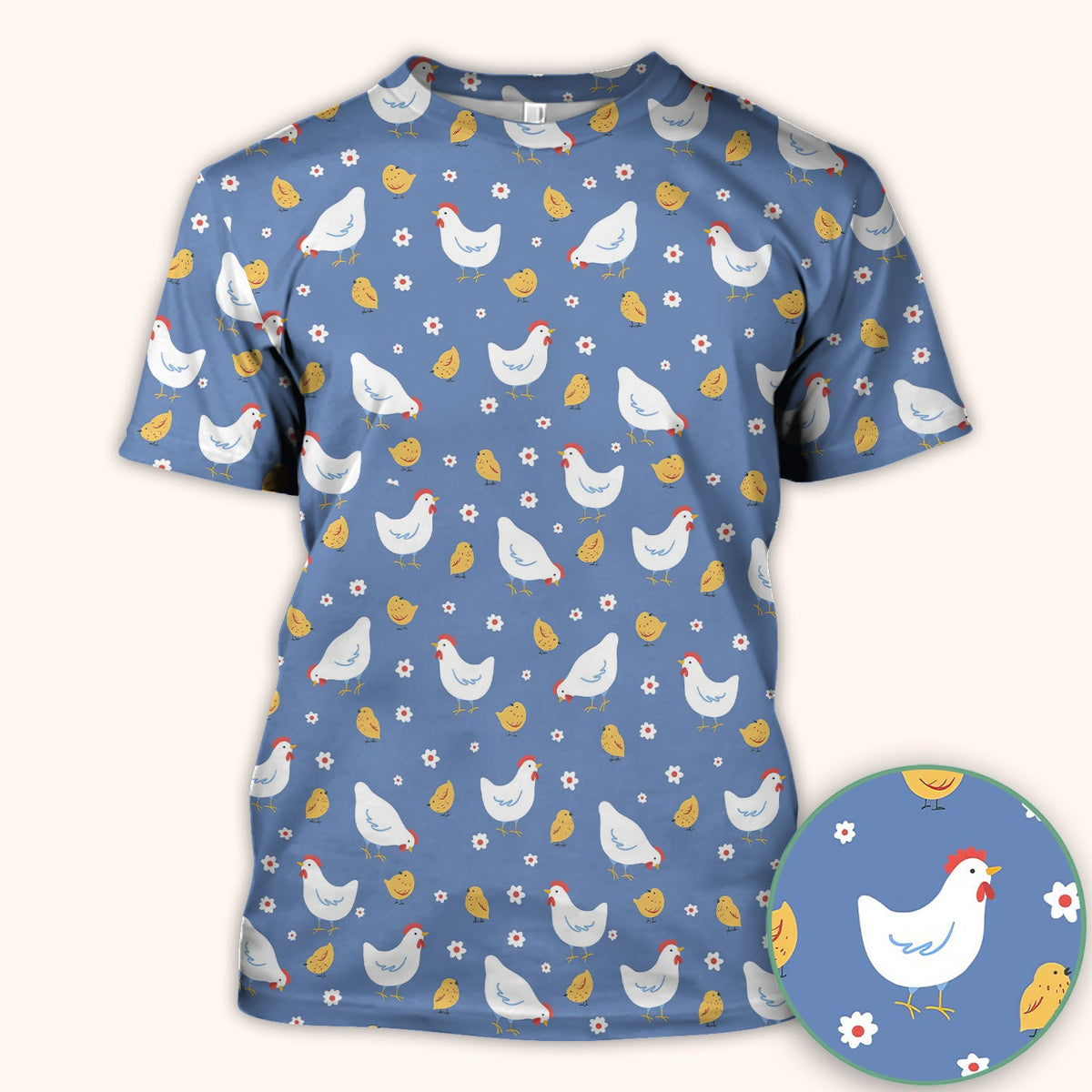 Chicken And Cute Chicks Nurse Scrub Top