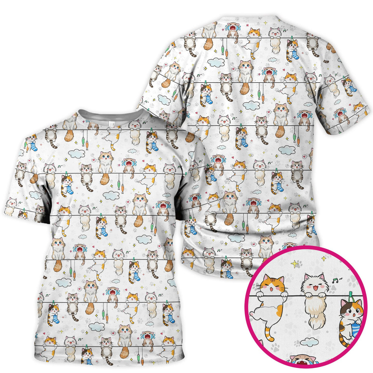 Cats With Cute Expressions Nurse Scrub Top