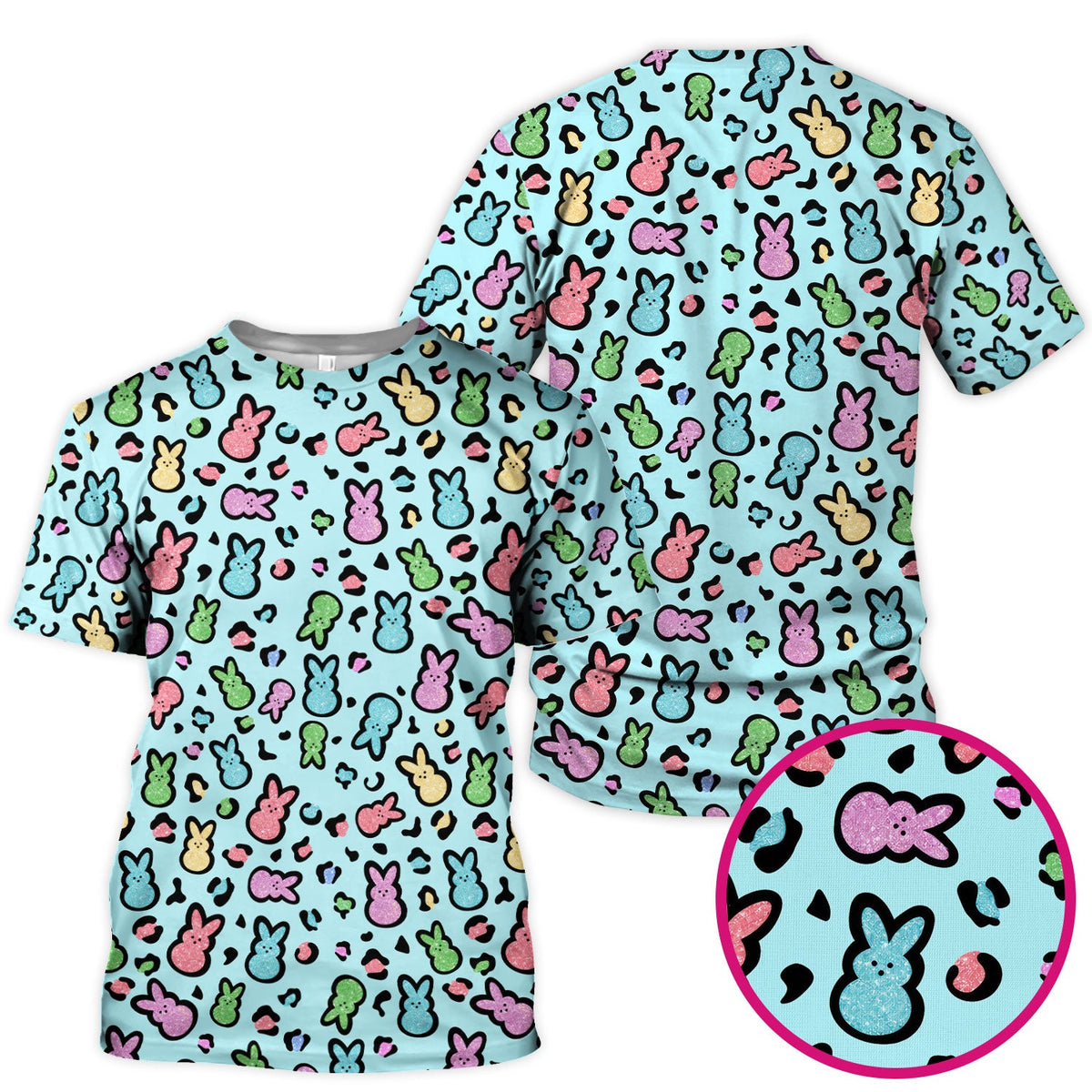 Pastel Bunny Nurse Scrub Top