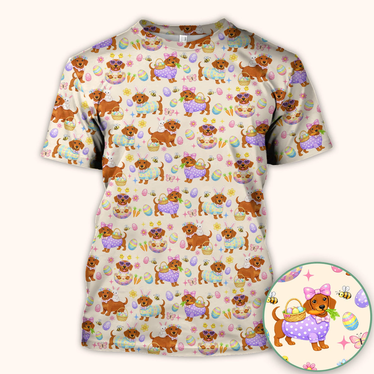 Easter Dachshund Nurse Scrub Top