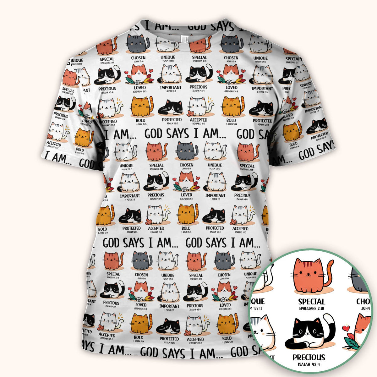 Cat God Says I Am Nurse Scrub Top