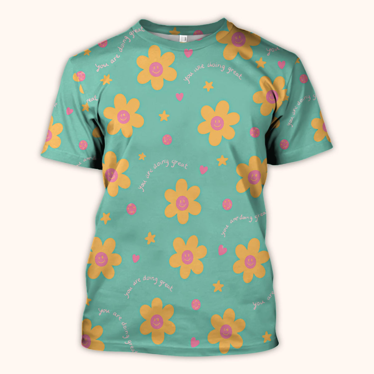 Smiley Flower Nurse Scrub Top