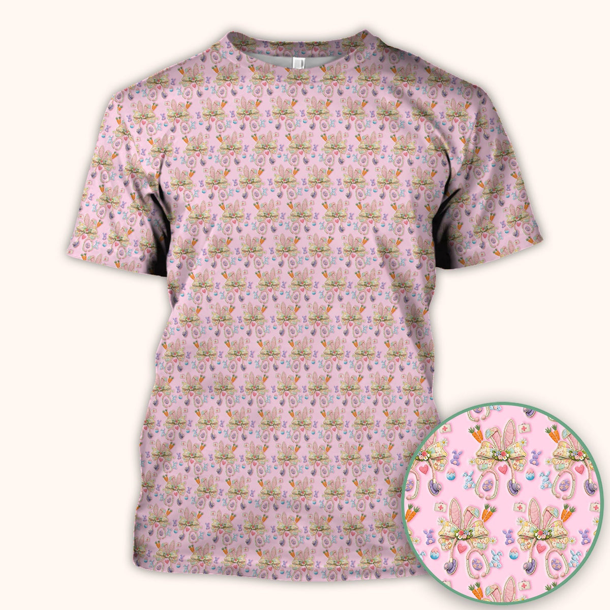 Bunny Stethoscope Nurse Scrub Top - Easter Gift