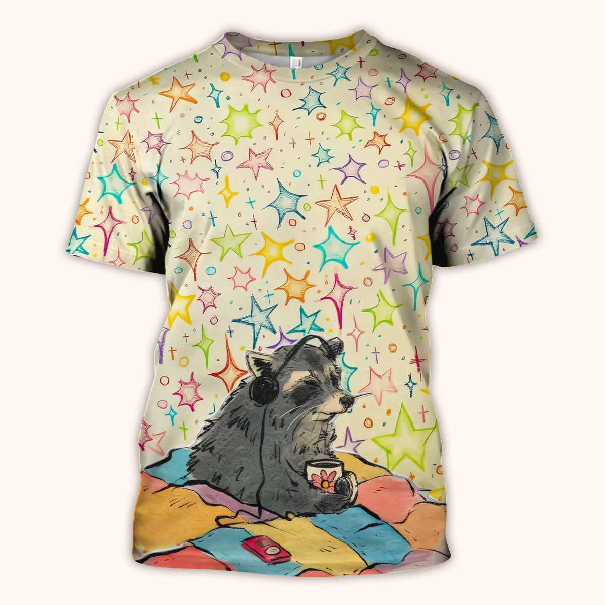Chill Raccoon Starry Music Nurse Scrub Top