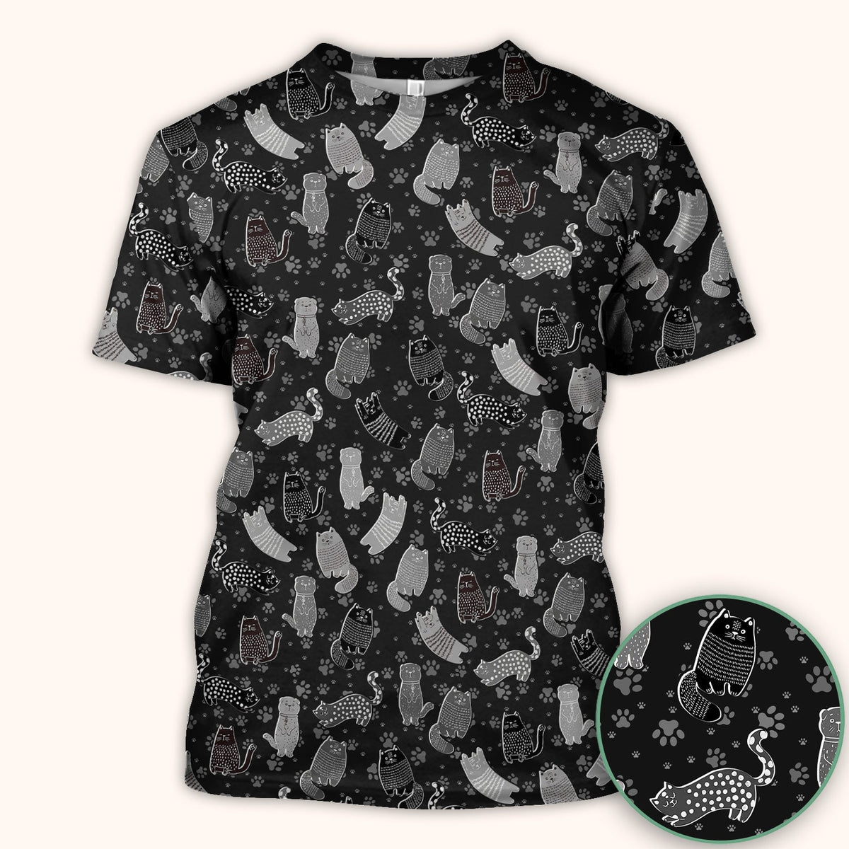 Cat Paw Print Nurse Scrub Top