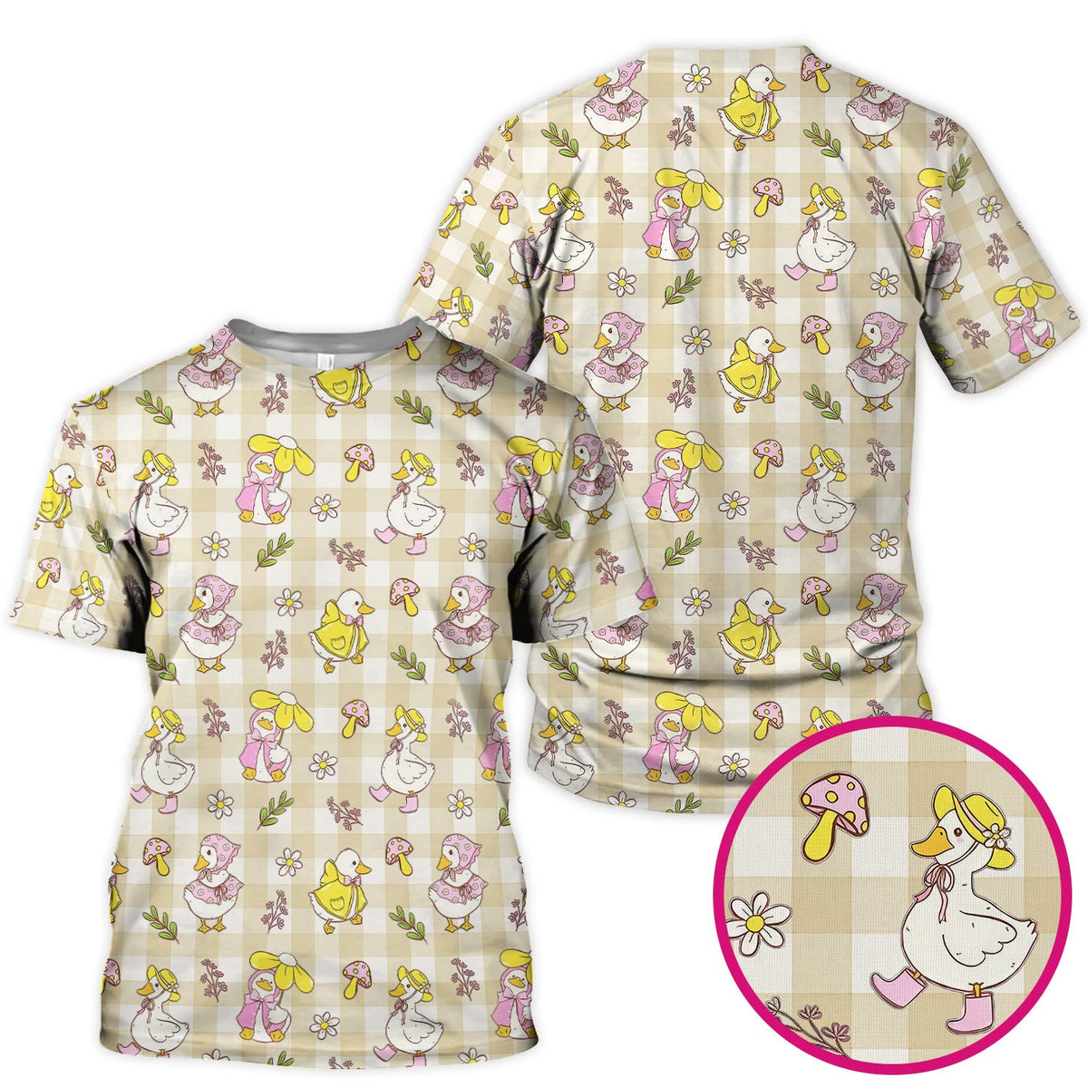 Duck Outfit Gingham Nurse Scrub Top