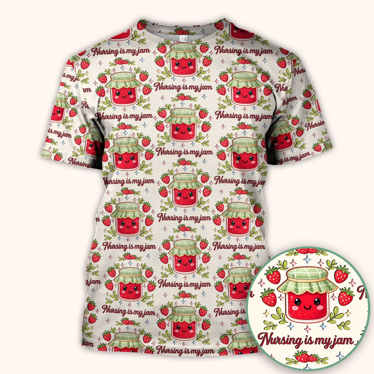 Strawberry Jam Nurse Scrub Top