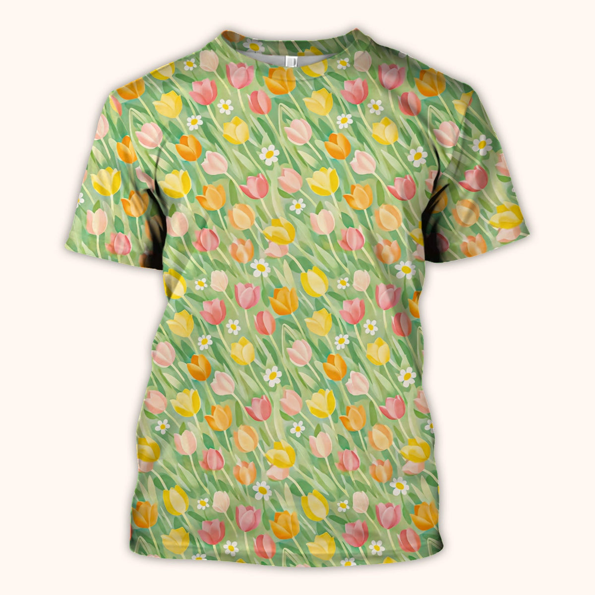 Cheerful Tulip Meadow Nurse Scrub Top