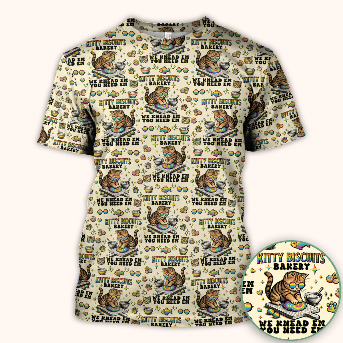 Pride Nurse Cat Baking Scrub Top
