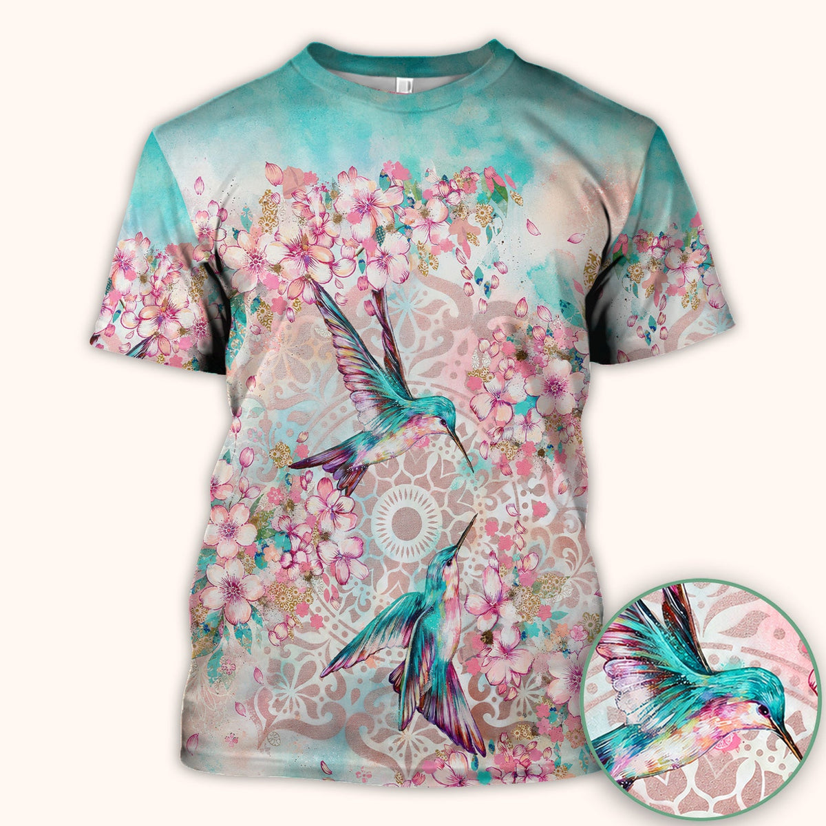 Hummingbird Cherry Blossom Nurse Scrub Top