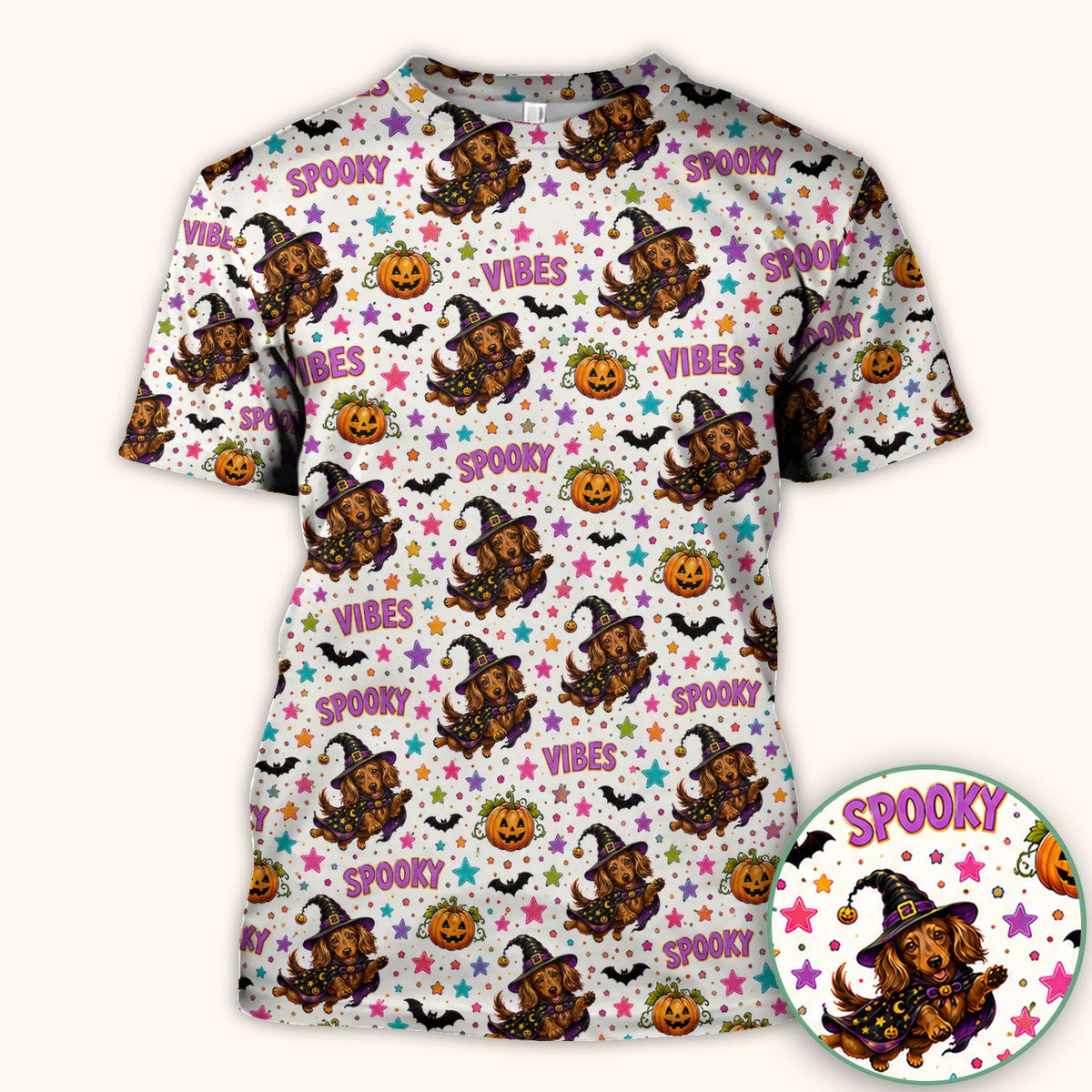Spooky Dachshund Vibes Nurse Scrub Top