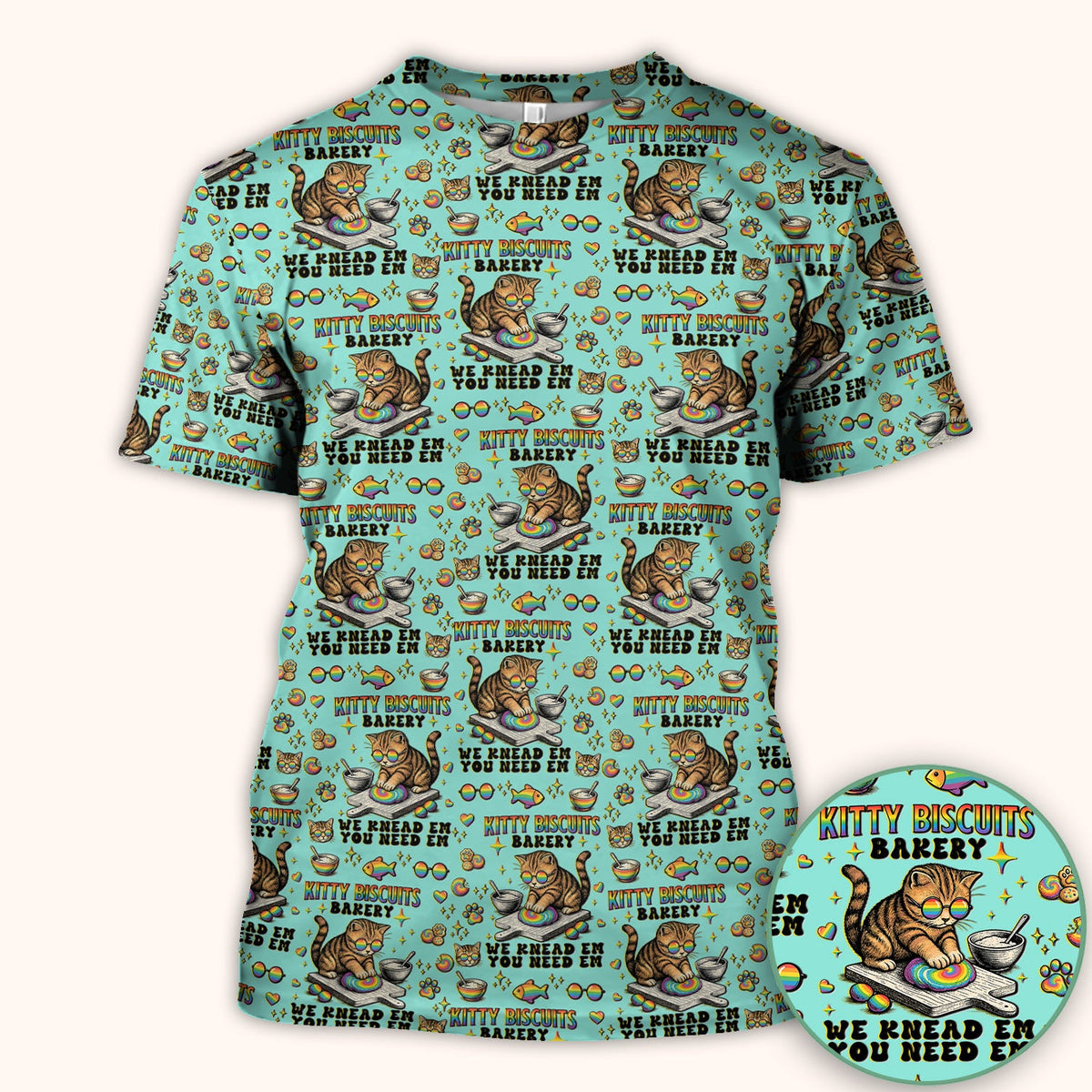 Pride Nurse Cat Baking Scrub Top