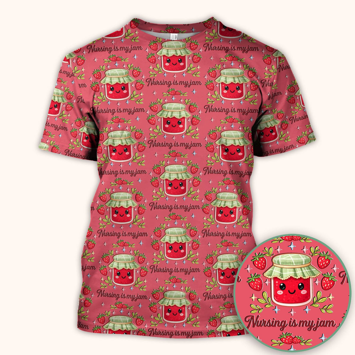 Strawberry Jam Nurse Scrub Top