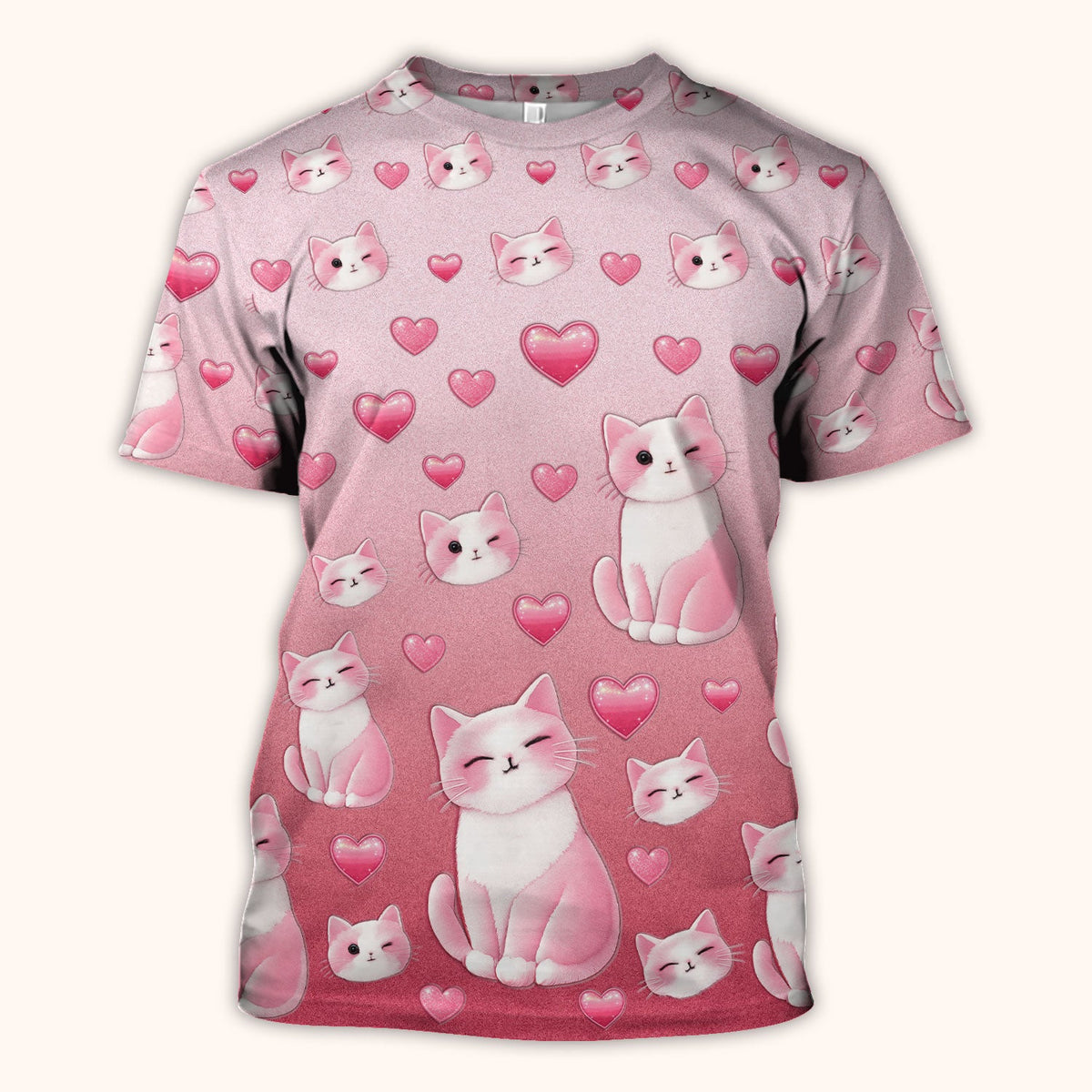 Valentine Cat Heart Nurse Scrub Top