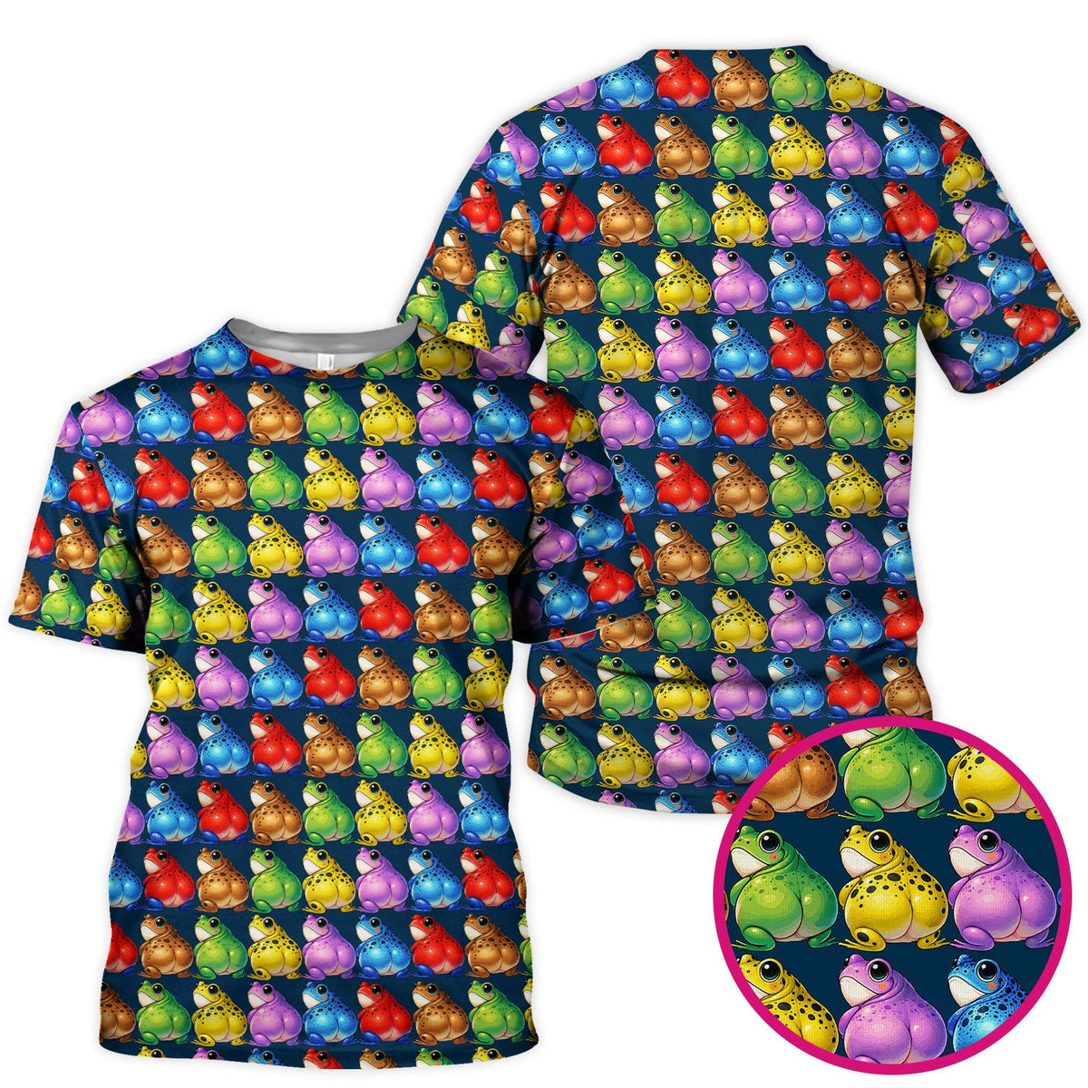 Colorful Frogs Nurse Scrub Top
