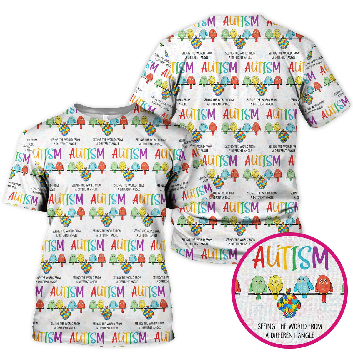 Autism Seeing The World From A Different Angle Nurse Scrub Top