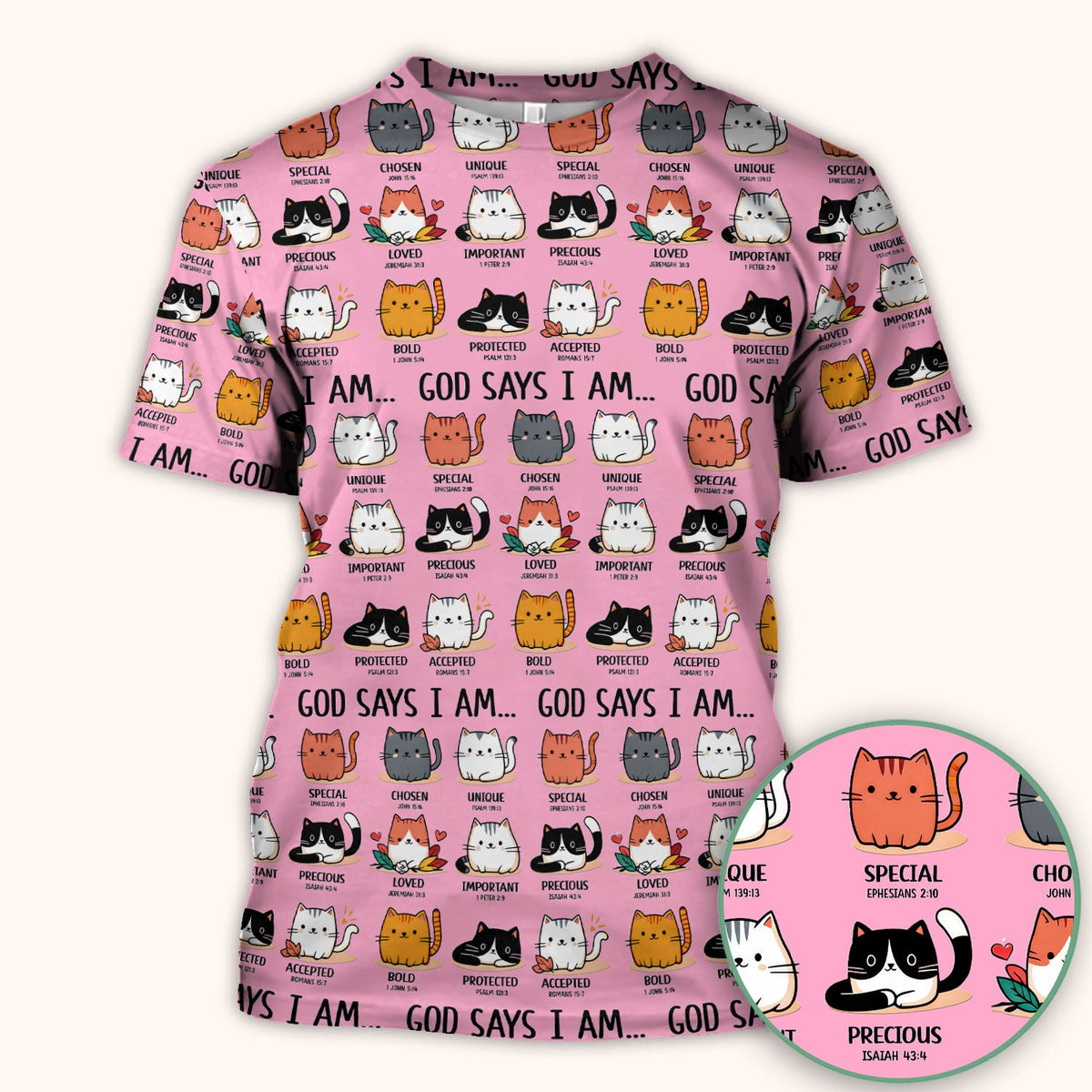 Cat God Says I Am Nurse Scrub Top