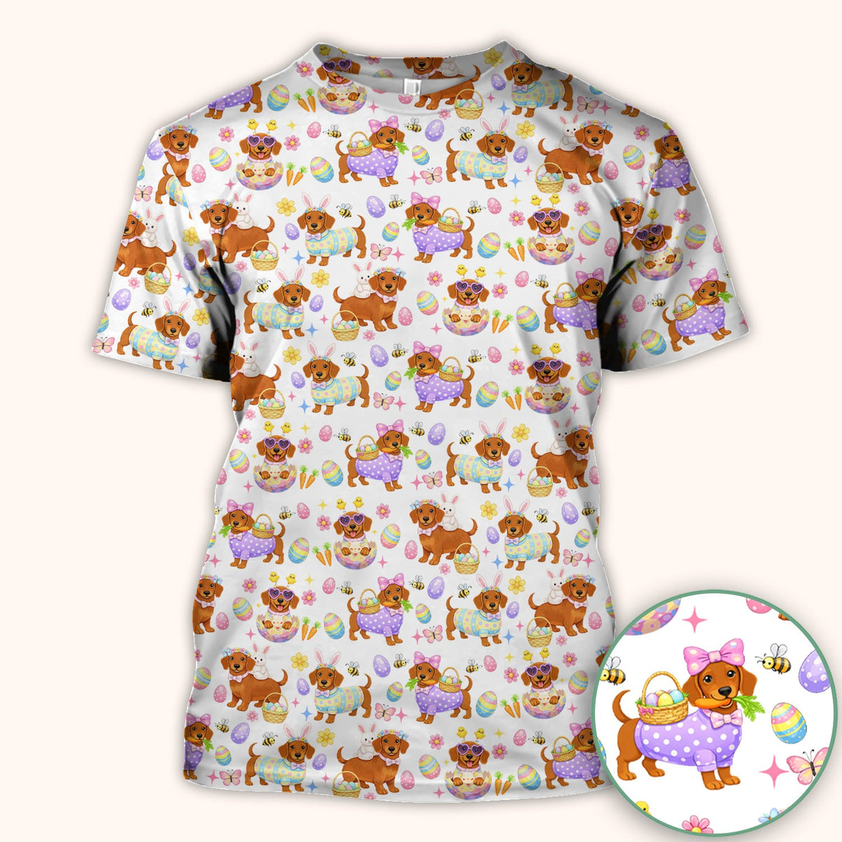 Easter Dachshund Nurse Scrub Top