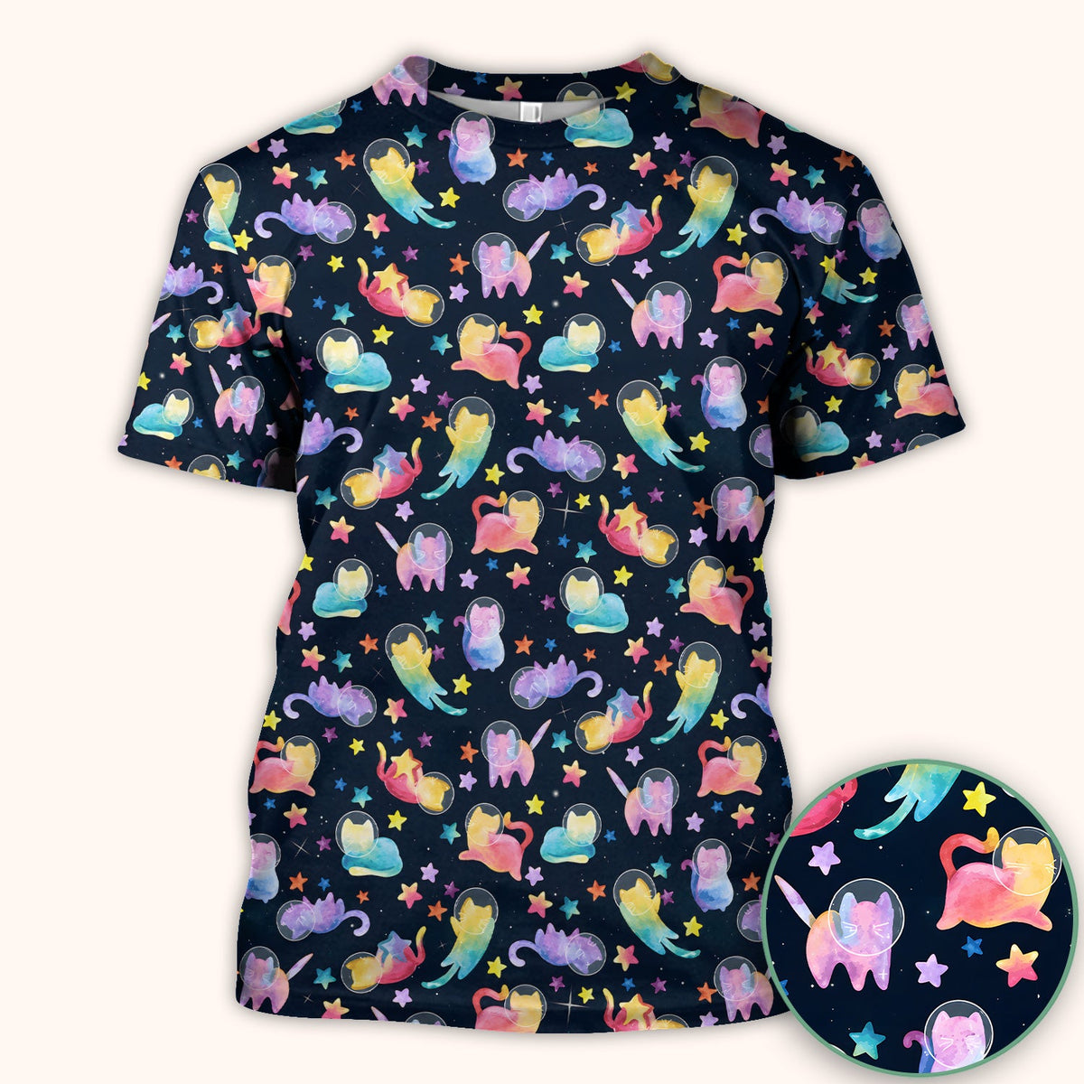 Space Cat Veterinary Nurse Scrub Top