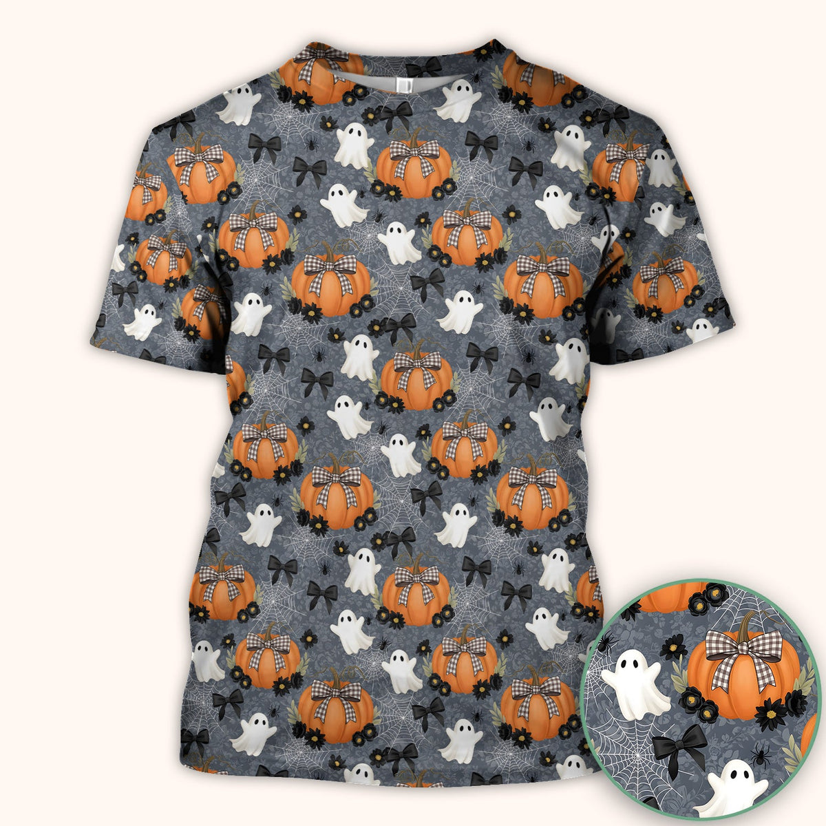 Ghost Pumpkin Halloween Nurse Scrub Top