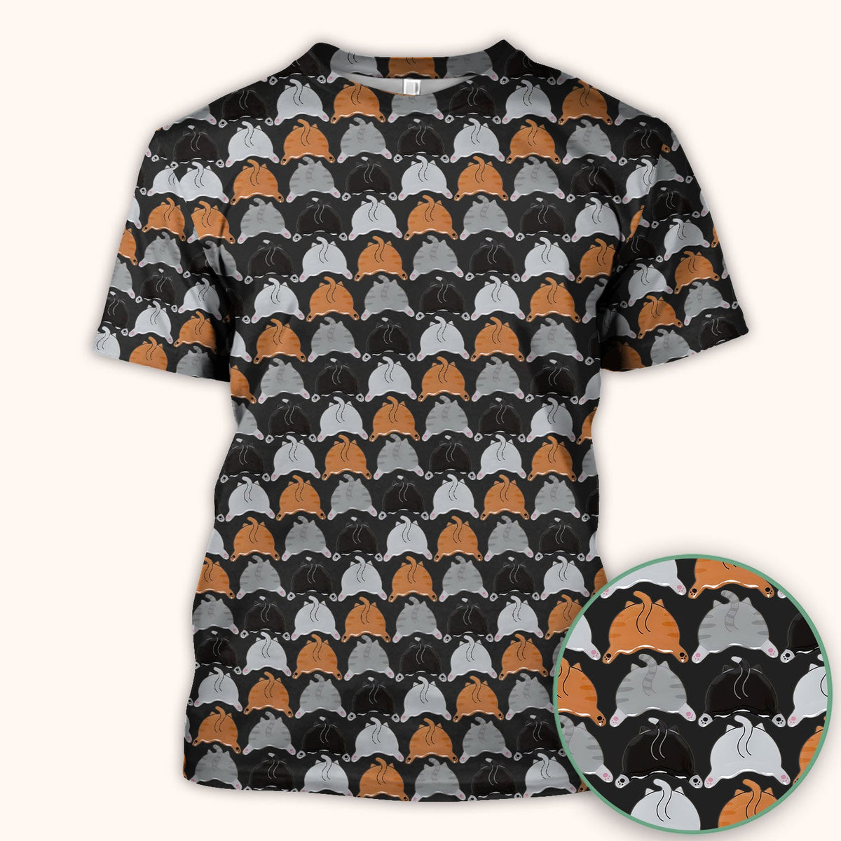 Multicolor Cat Nurse Scrub Top