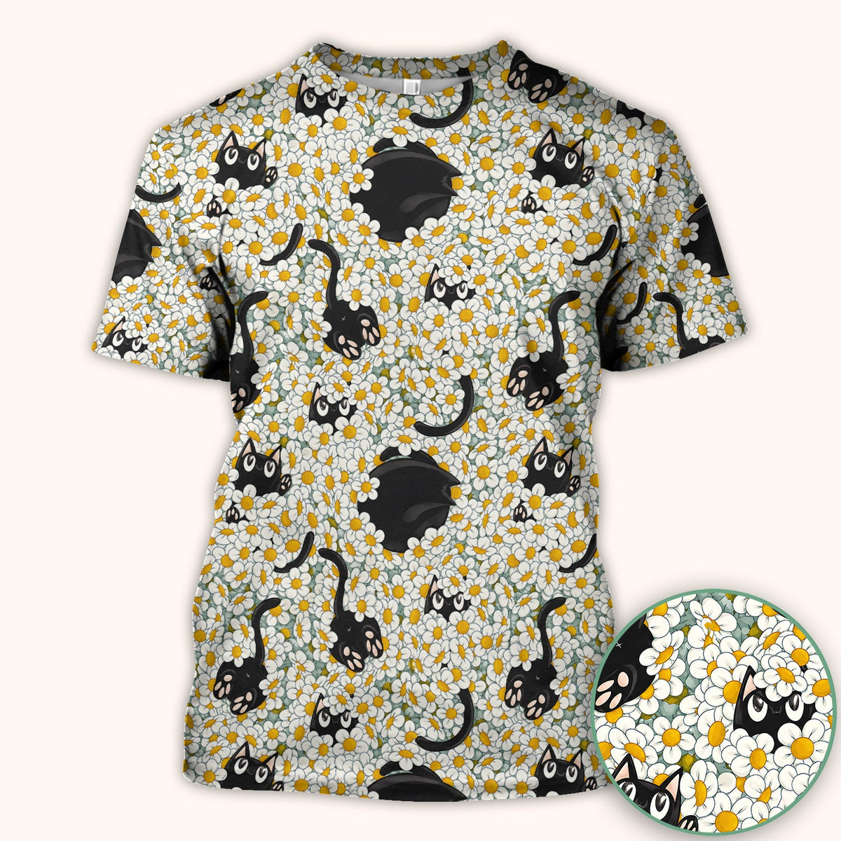 Daisy Black Cat Nurse Scrub Top