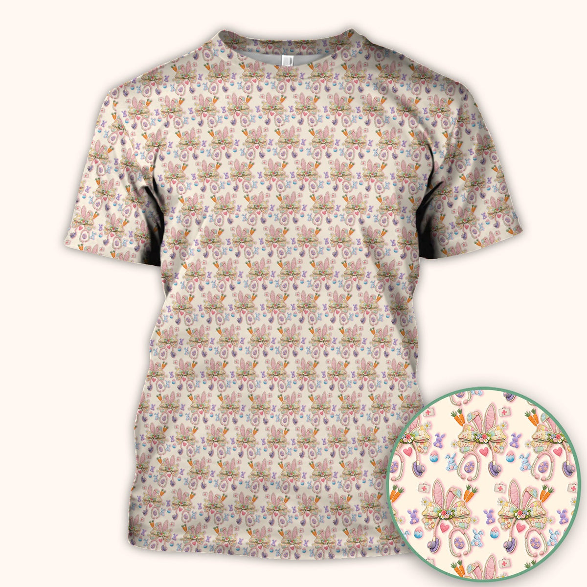 Bunny Stethoscope Nurse Scrub Top - Easter Gift