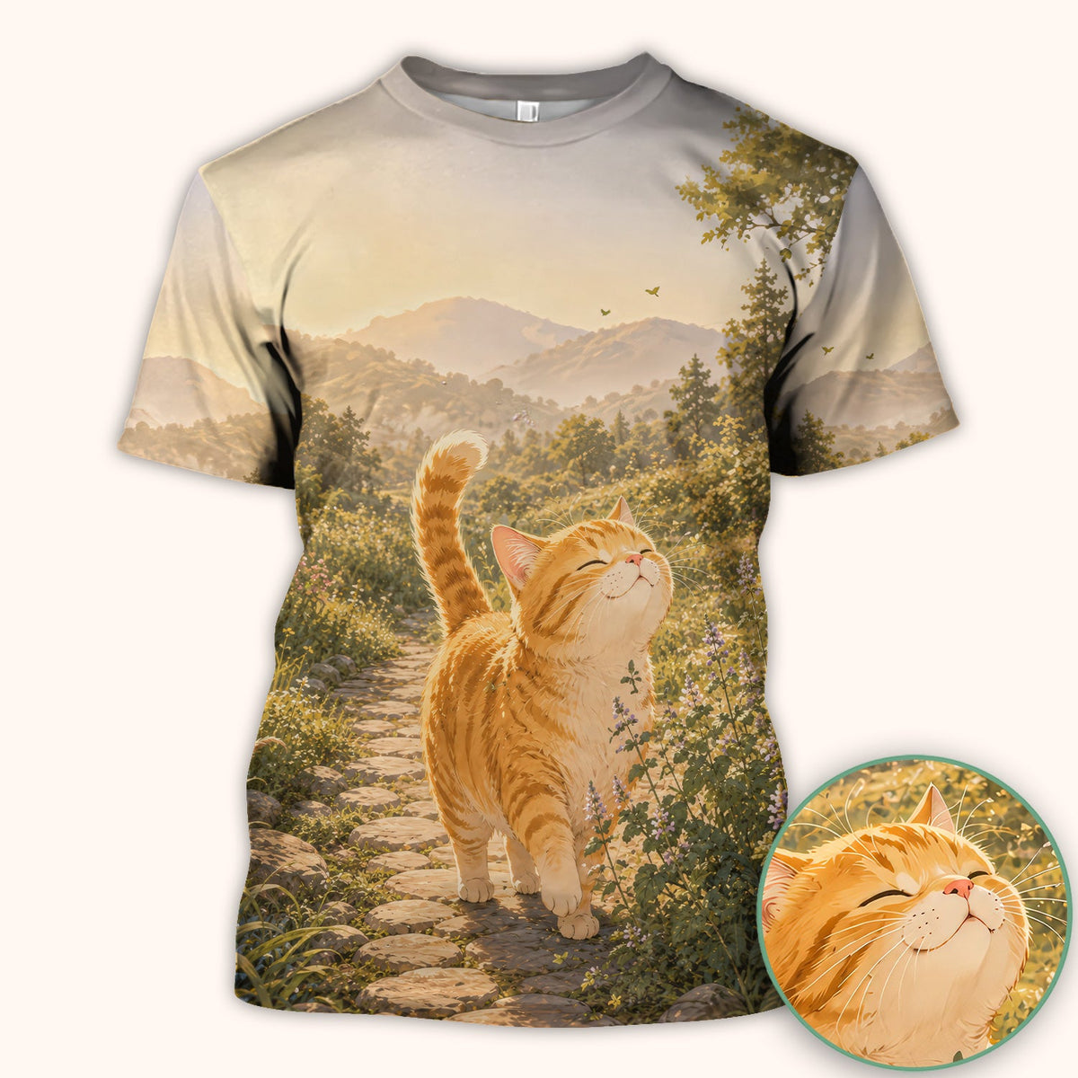 Sunny Mountain Cat Nurse Scrub Top