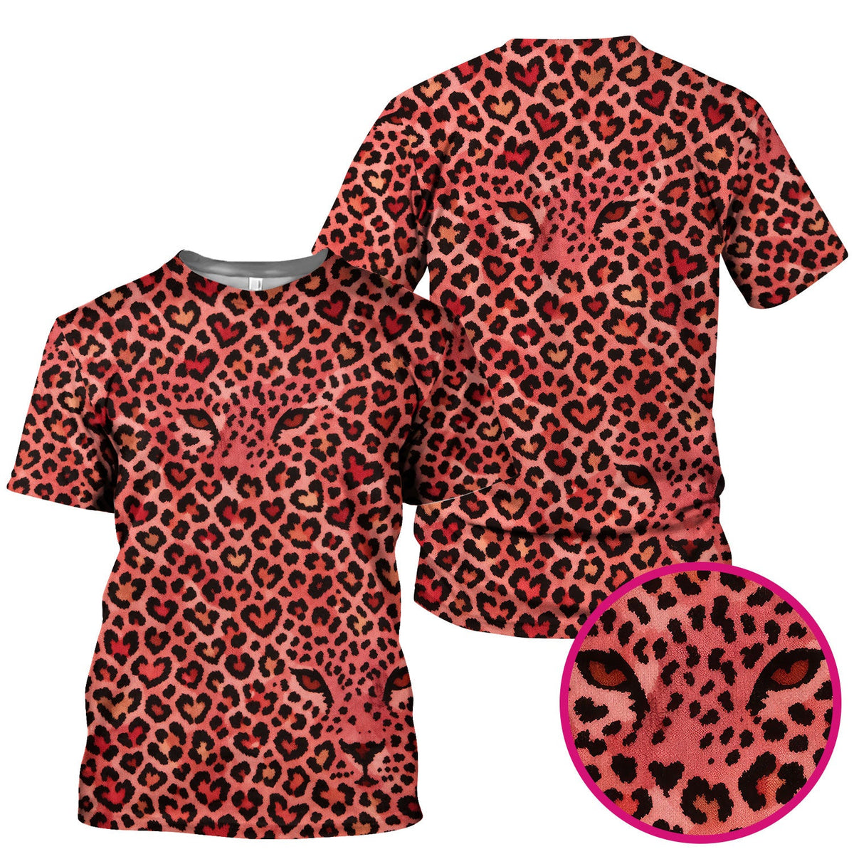 Leopard Pink Nurse Scrub Top - Valentines Day Gift