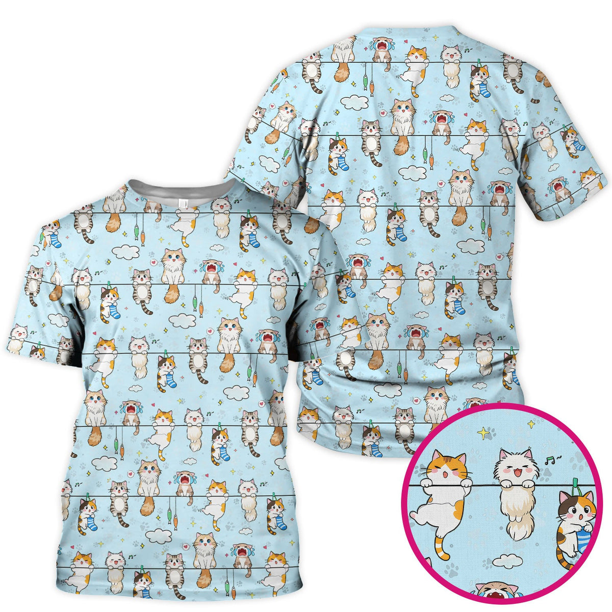 Cats With Cute Expressions Nurse Scrub Top