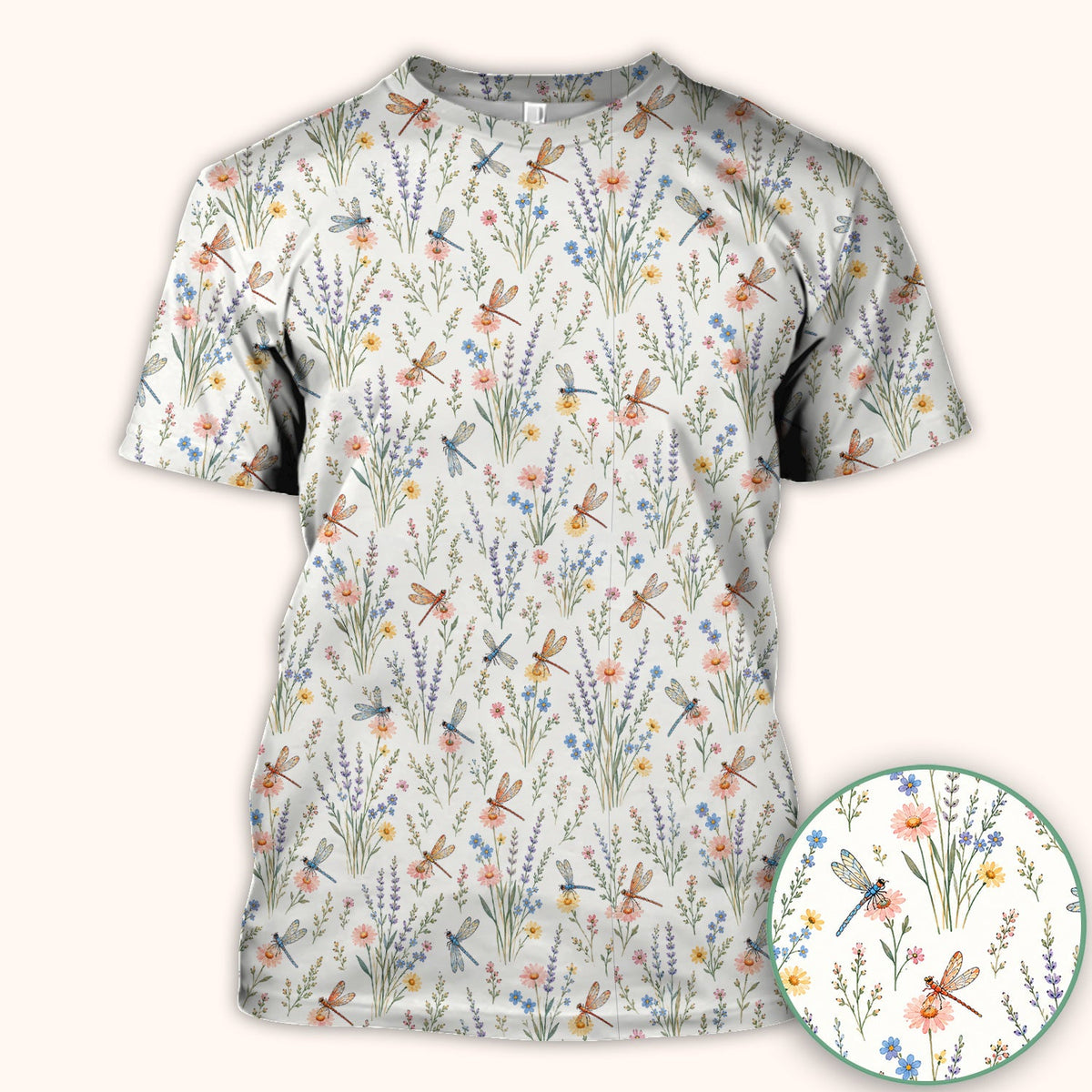 Dragonfly Wildflower Meadow Nurse Scrub Top