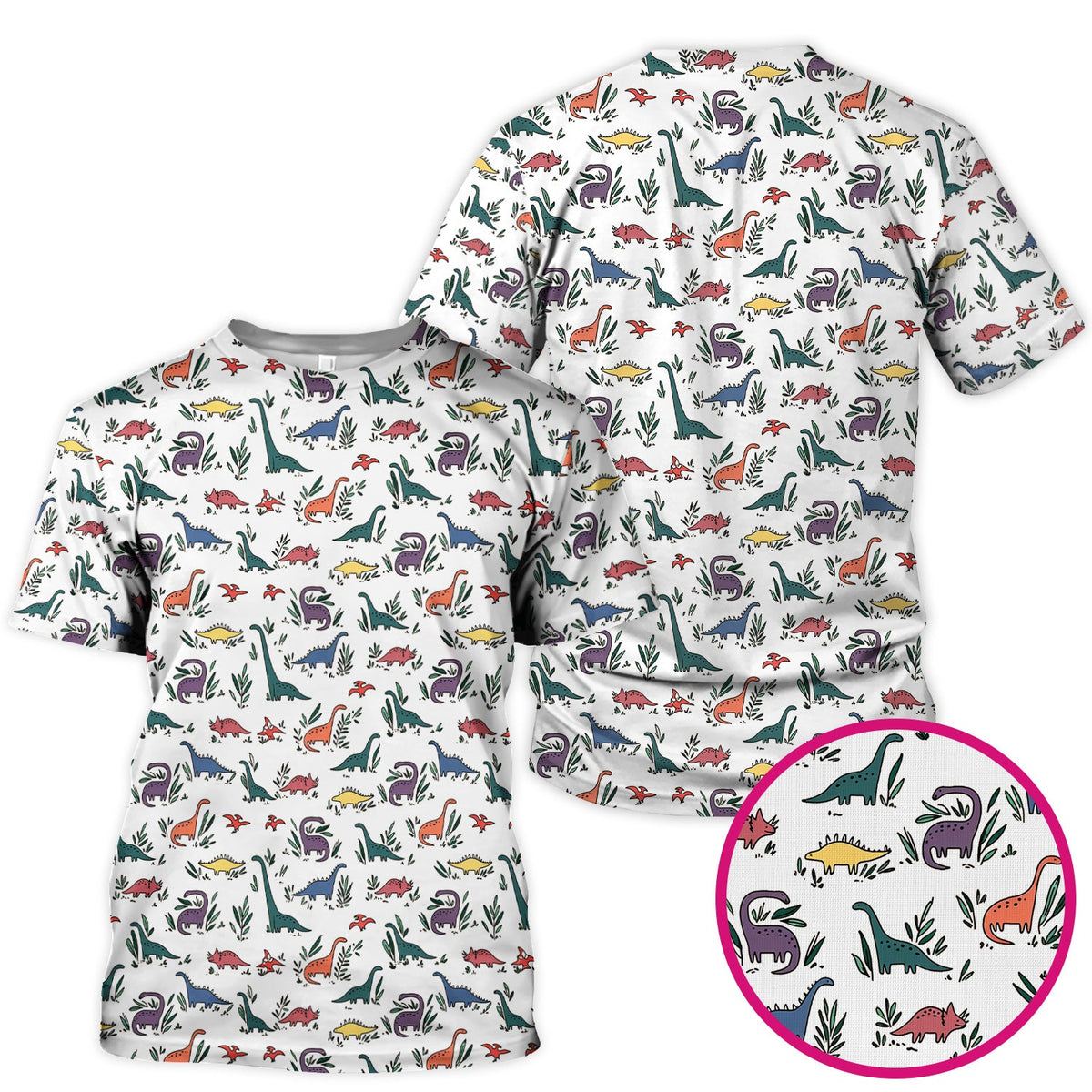 Dinosaur Leafy Garden Nurse Scrub Top