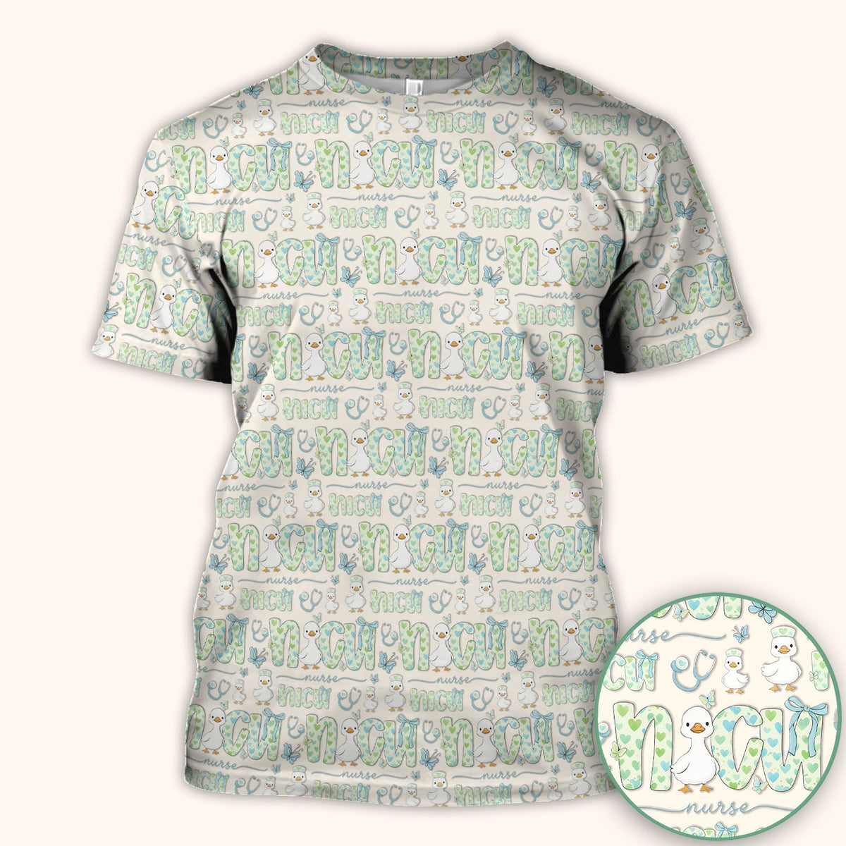 NICU Nurse Duck Scrub Top