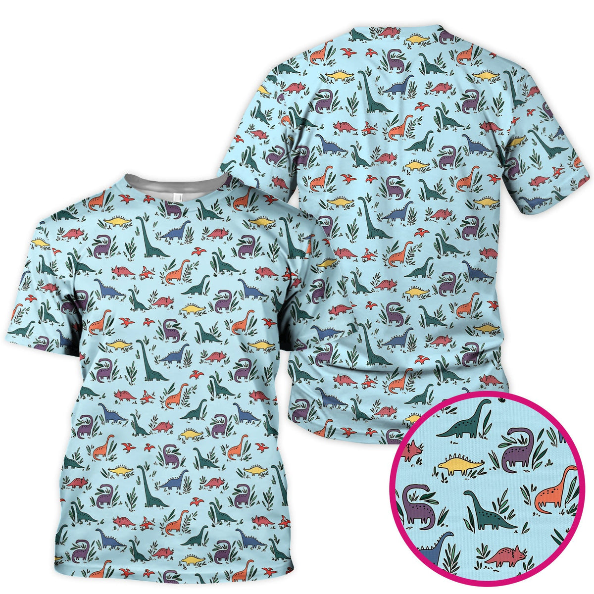 Dinosaur Leafy Garden Nurse Scrub Top