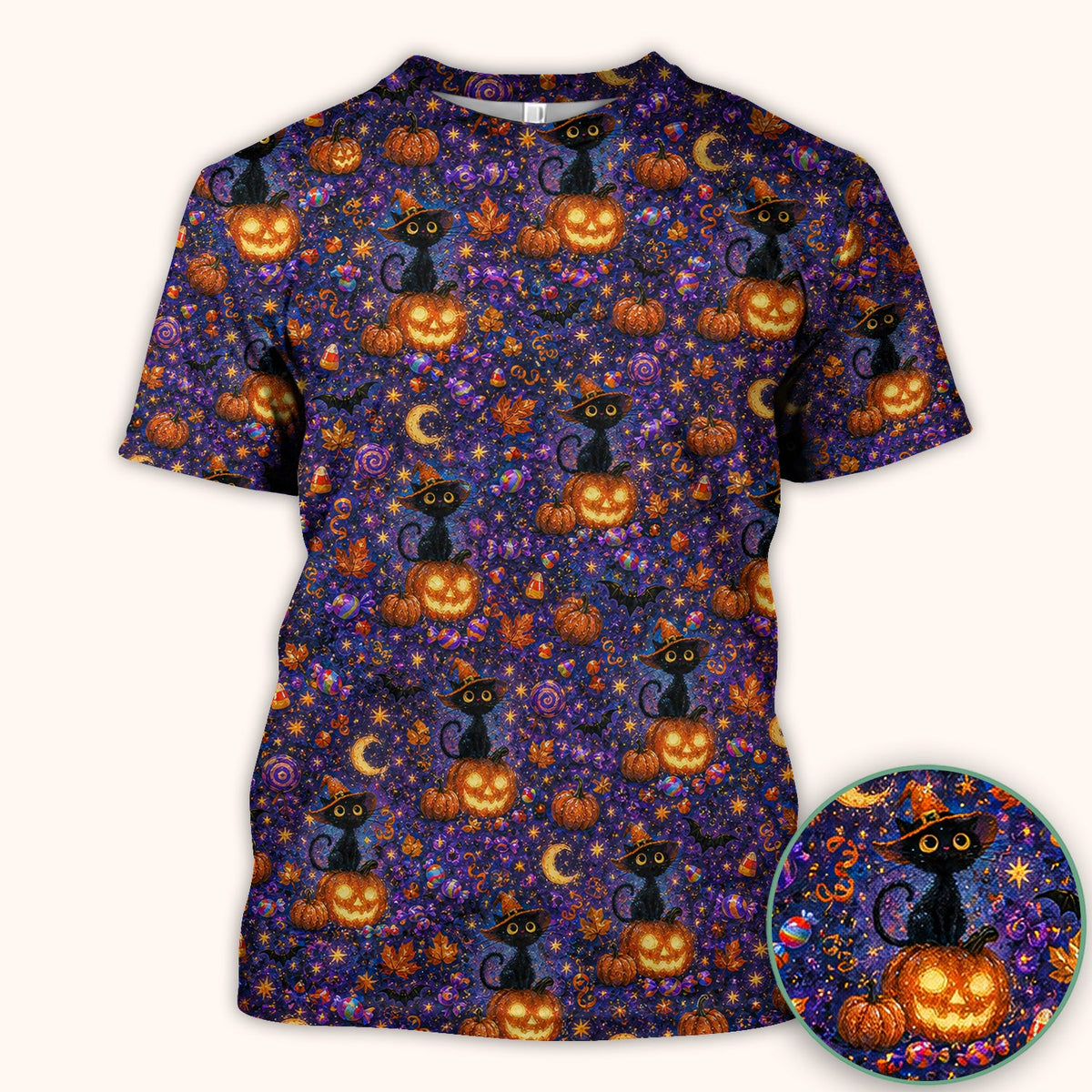 Mystical Witch Cat Nurse Scrub Top - Halloween Gift