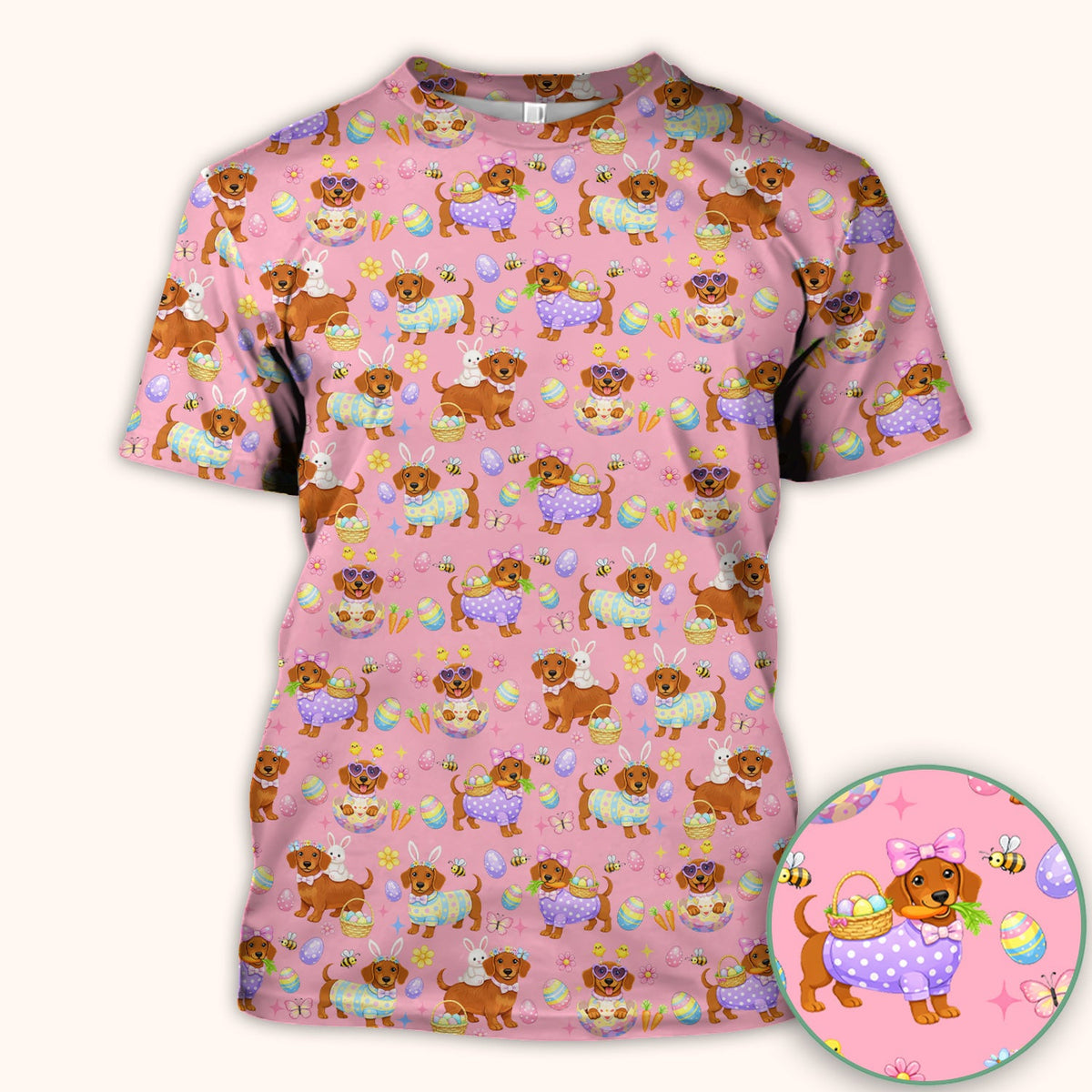Easter Dachshund Nurse Scrub Top