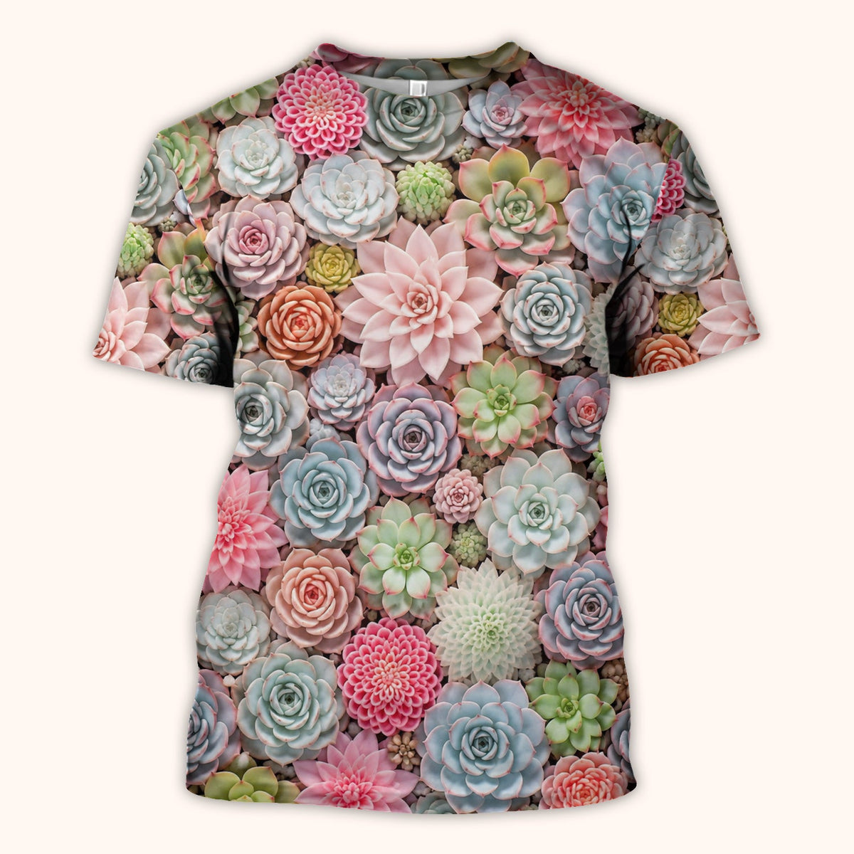 Pastel Succulent Blossom Nurse Scrub Top