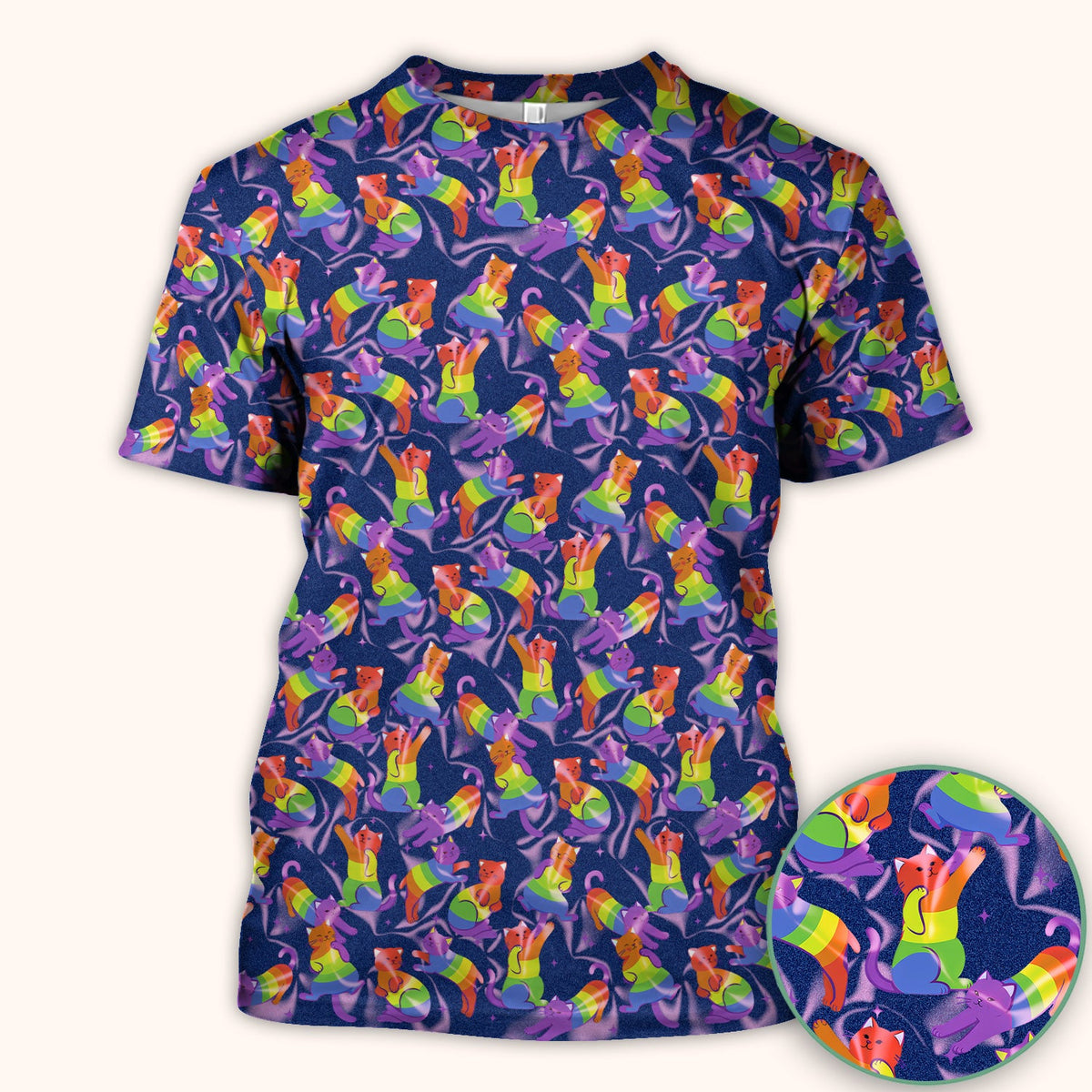 Rainbow Pride Cat Nurse Scrub Top